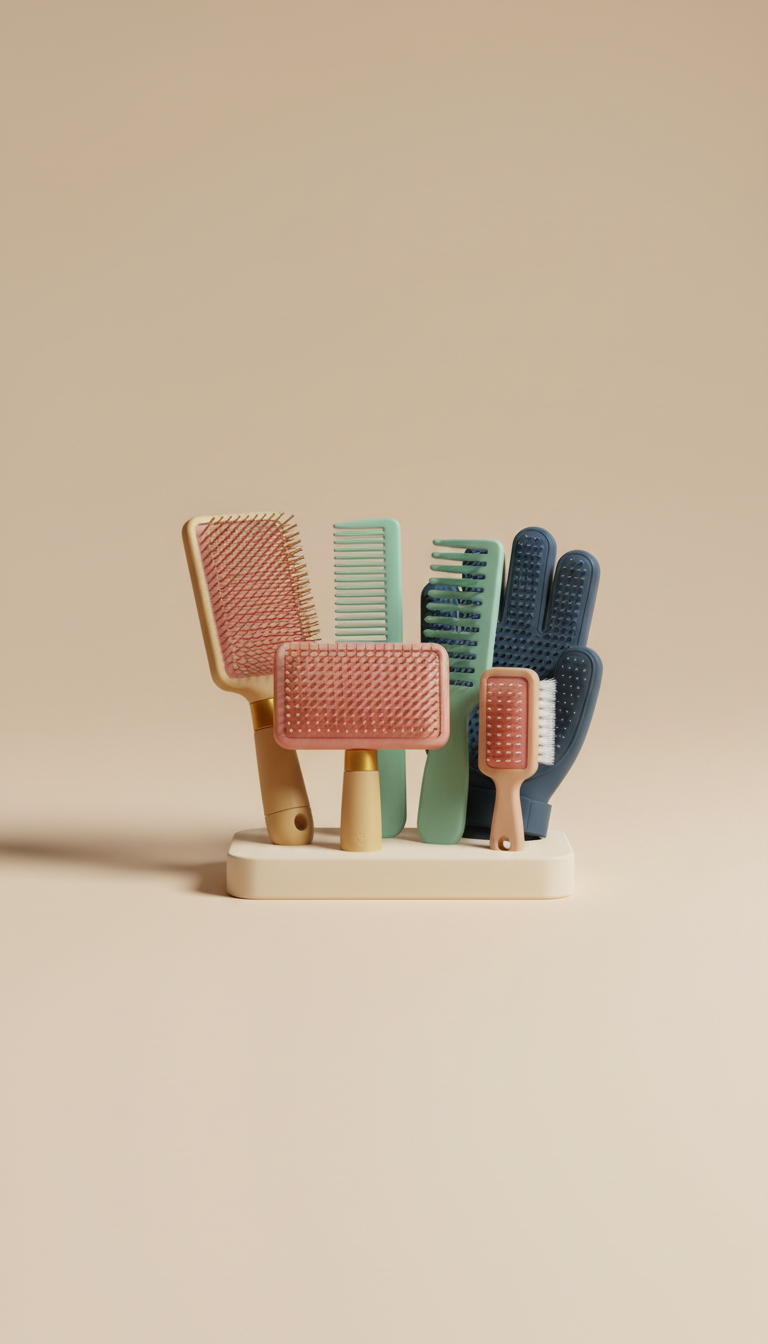Grooming Brush Kit with Ergonomic Handles