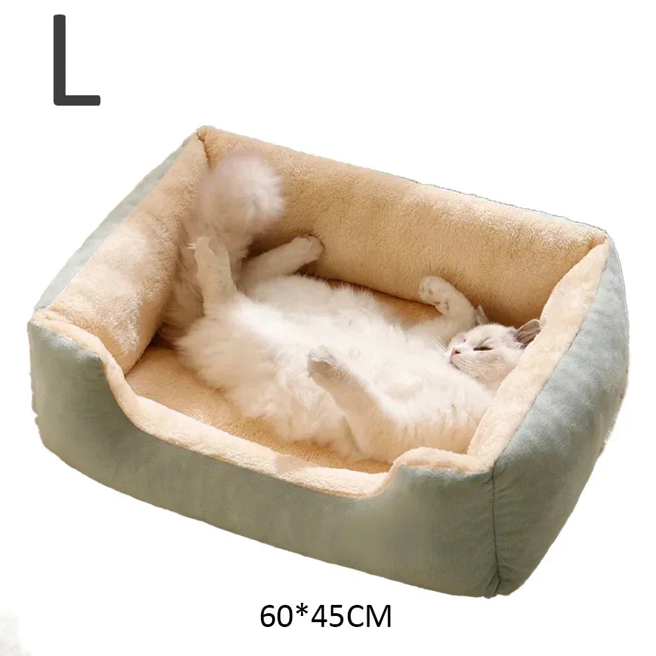 Cozy Plush Pet Bed | Soft Cushion Basket for Cats & Dogs