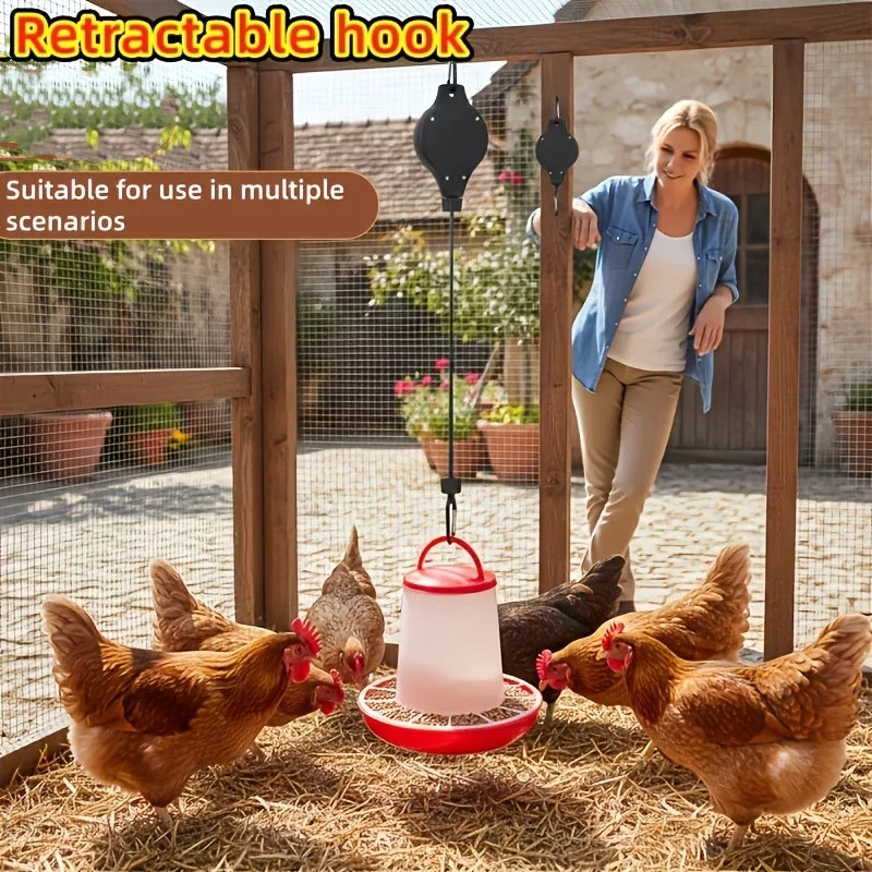 2pcs Telescopic Hanging Chicken Feeders Adjustable Hanging Hooks Feeders For Chickens Ducks Livestock Feed Gardening Accessories