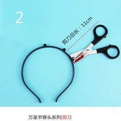 New Dog/Cat/Pet Halloween Funny Scary Toys Halloween Perform Props Plastic Ax Saw Nail Knife Headwear Party Favors