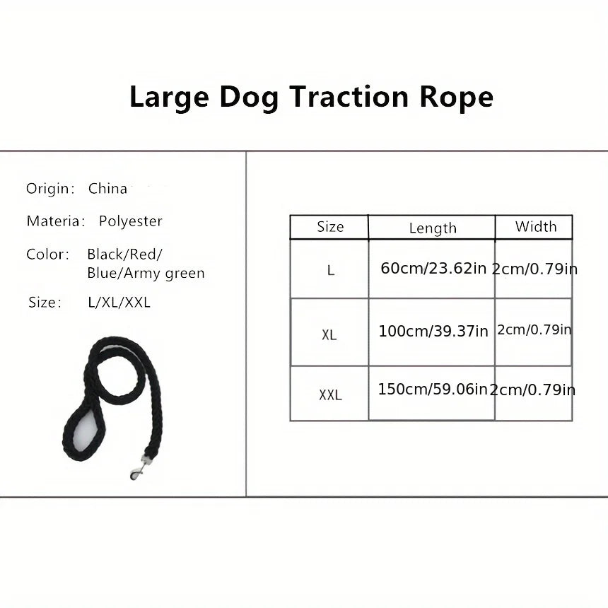 Large Dog Strong Dog Leash, Durable Braided Dog Leash for Effective Training and Comfortable Walking
