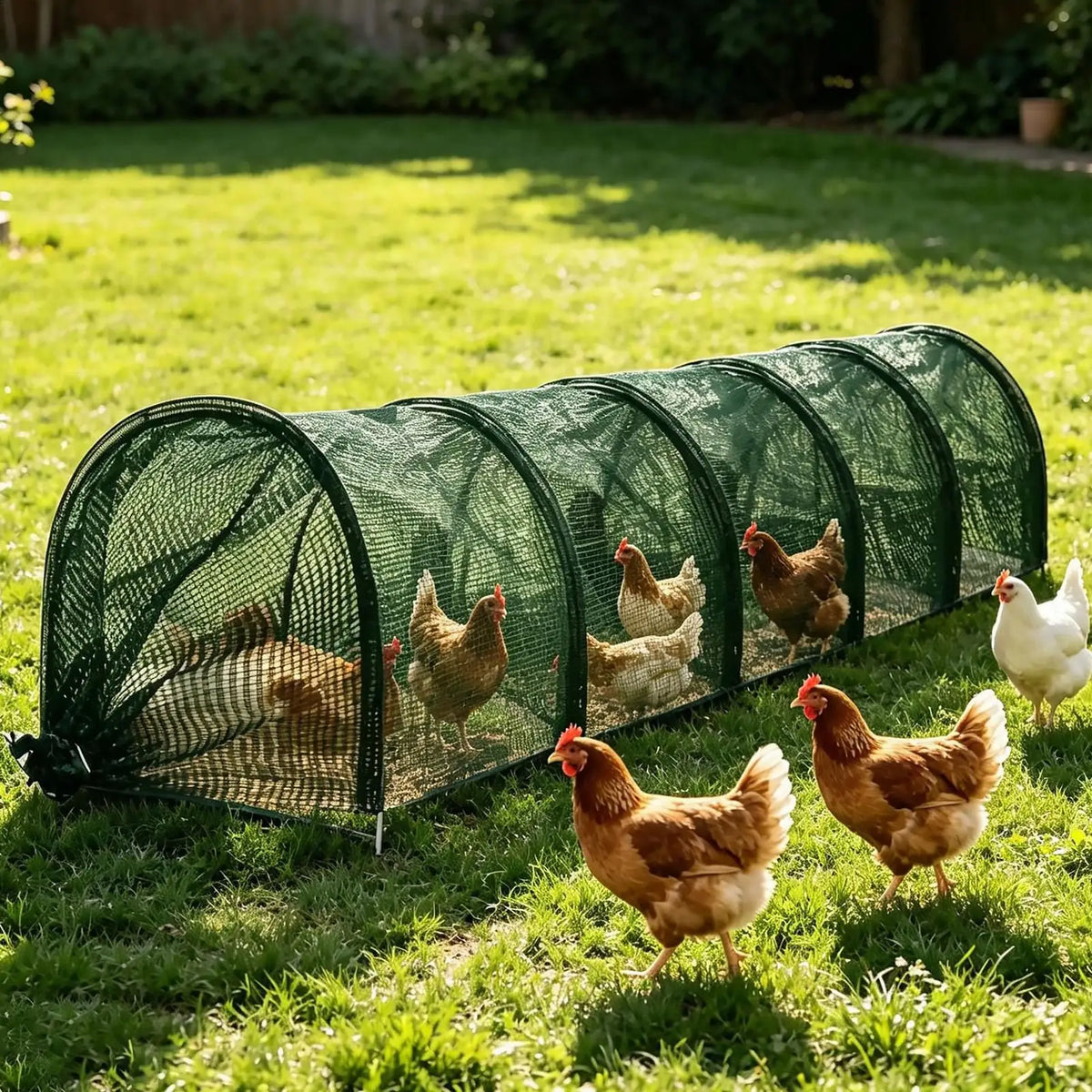 Chicken Tunnel Foldable Long Quick Installation Flexible Yard Outside Chicken Tunnels for Ducks Geese Rabbits Small Pets Chicks