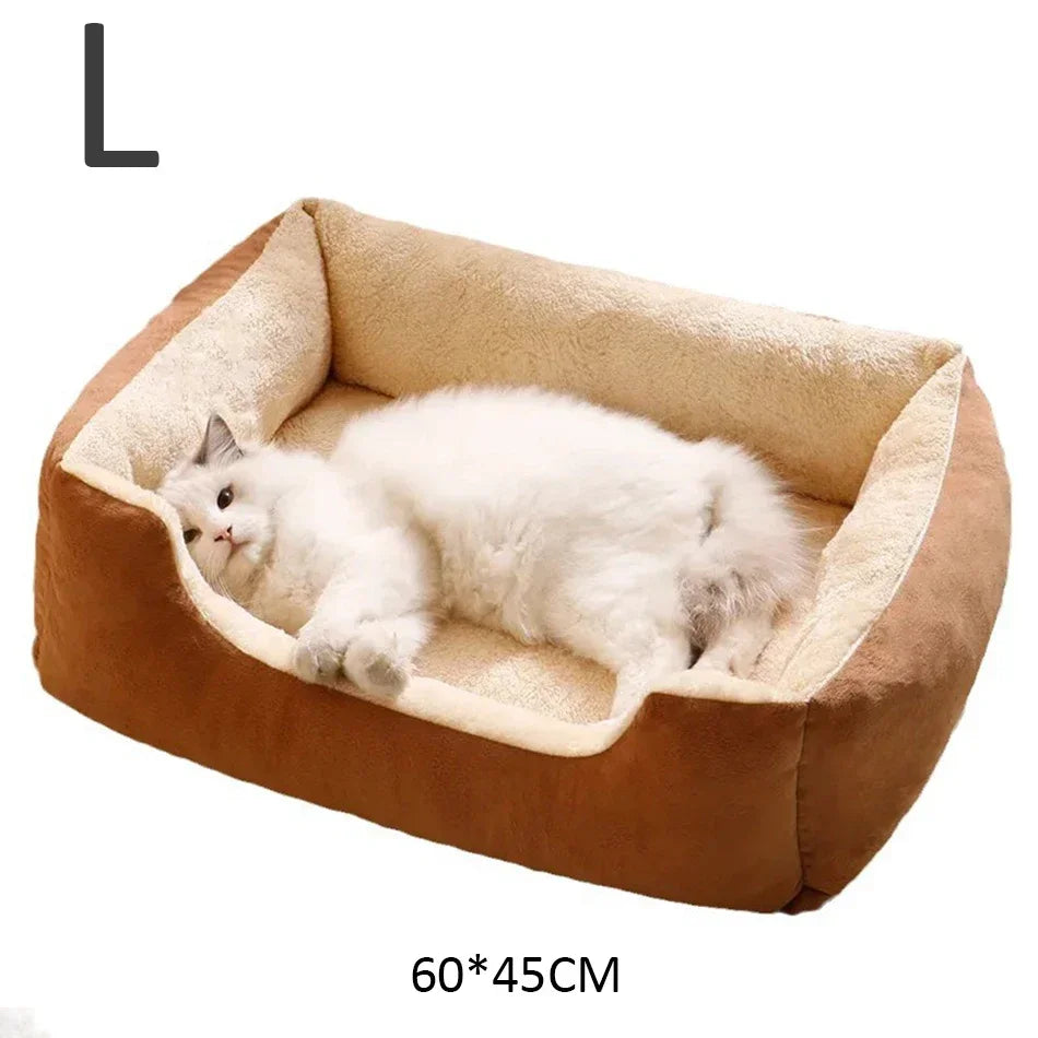 Cozy Plush Pet Bed | Soft Cushion Basket for Cats & Dogs