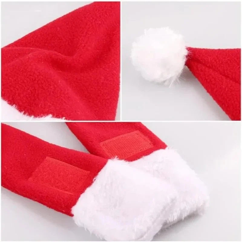 Christmas Pet Outfit for Dogs and Cats Soft Santa Hat and Scarf Costume Ideal for Christmas Photos and Party Events