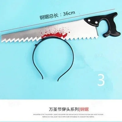 New Dog/Cat/Pet Halloween Funny Scary Toys Halloween Perform Props Plastic Ax Saw Nail Knife Headwear Party Favors