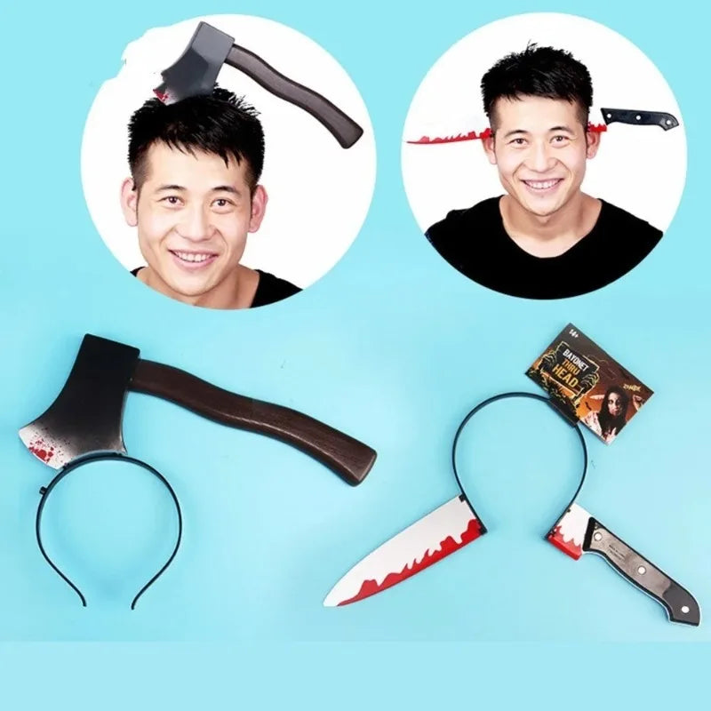 New Dog/Cat/Pet Halloween Funny Scary Toys Halloween Perform Props Plastic Ax Saw Nail Knife Headwear Party Favors