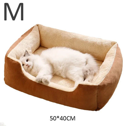 Cozy Plush Pet Bed | Soft Cushion Basket for Cats & Dogs