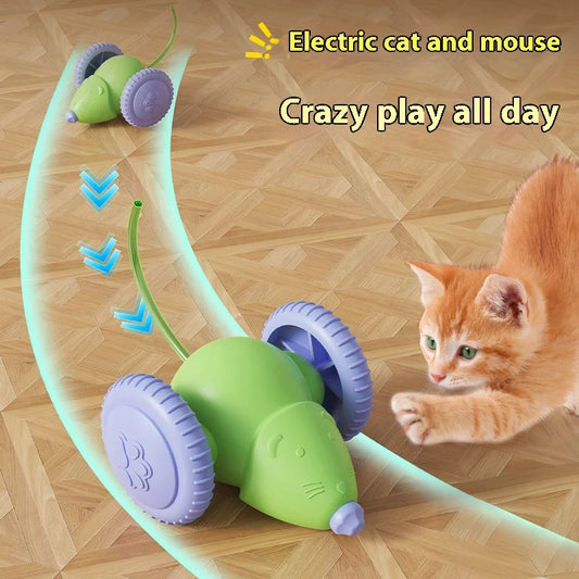 Electric Mouse Car Pet Toys Interactive Cat Toy Rechargeable Automatic Teaser with Intelligent Obstacle Avoidance Pet Products