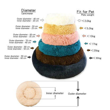 Super Soft Round Pet Bed | 6 Sizes for Large, Medium & Small Dogs and Cats