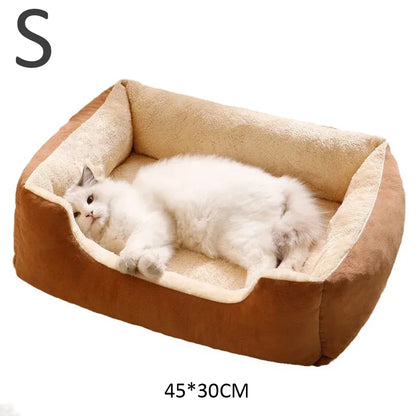 Cozy Plush Pet Bed | Soft Cushion Basket for Cats & Dogs