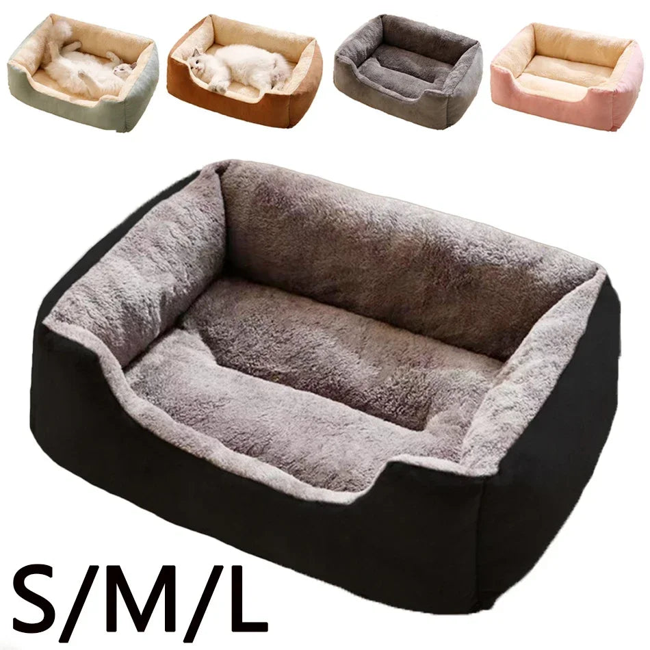Cozy Plush Pet Bed | Soft Cushion Basket for Cats & Dogs