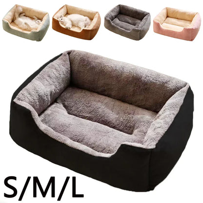 Cozy Plush Pet Bed | Soft Cushion Basket for Cats & Dogs
