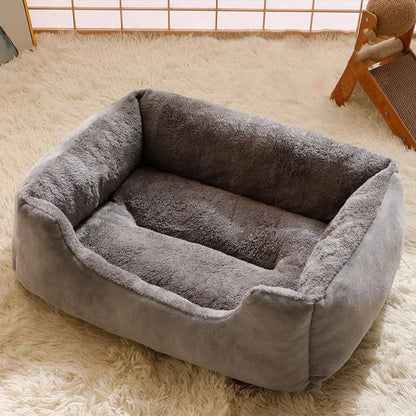 Cozy Plush Pet Bed | Soft Cushion Basket for Cats & Dogs