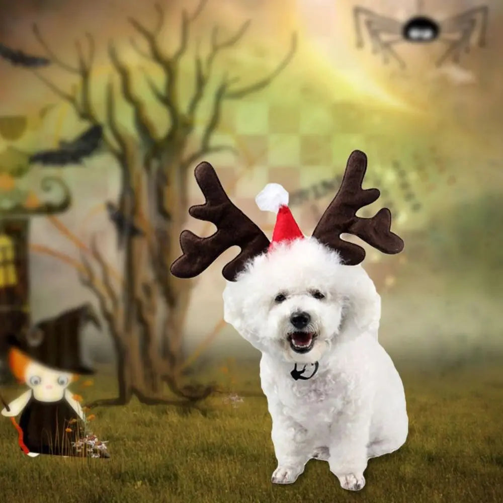Christmas Pet Headband Deer Horn Hat Costume Dog Puppy Cat Cosplay Party Dress Up Product Pet Supplies
