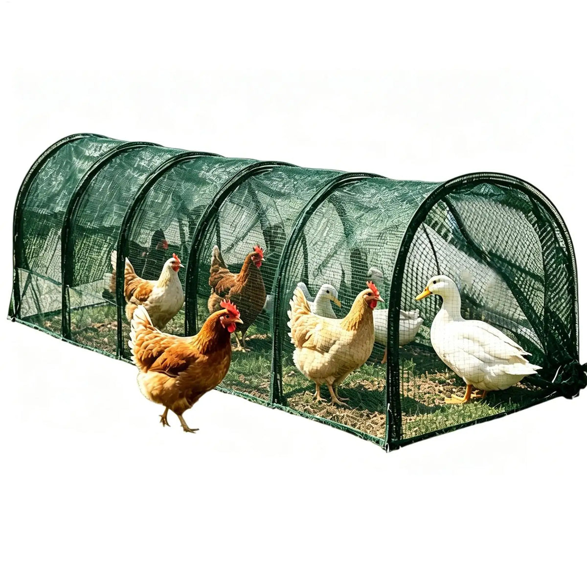 Chicken Tunnel Foldable Long Quick Installation Flexible Yard Outside Chicken Tunnels for Ducks Geese Rabbits Small Pets Chicks