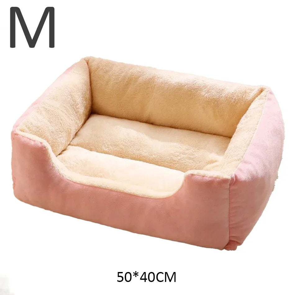 Cozy Plush Pet Bed | Soft Cushion Basket for Cats & Dogs