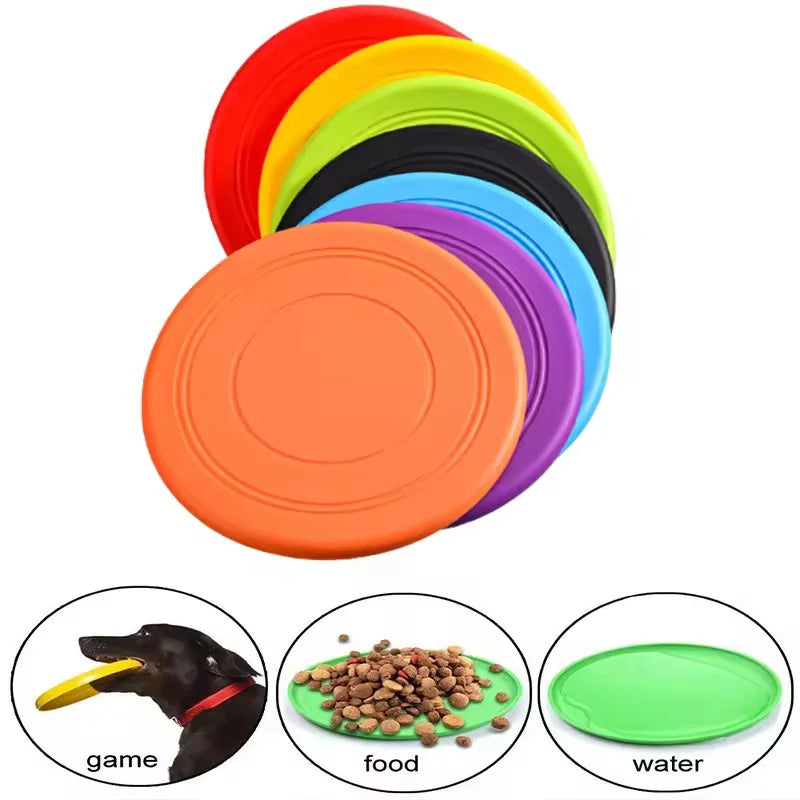 Durable Dog Frisbee Toy | Soft Rubber Flying Disc for Fetch & Training