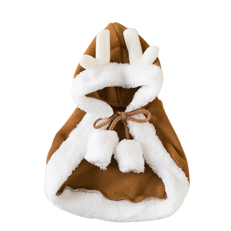 New Funny Cat Christmas Costume Santa Cosplay Pet Christmas Cape Dress Up Clothes Warm Red Scarf Cloak with Hat Pet Accessories