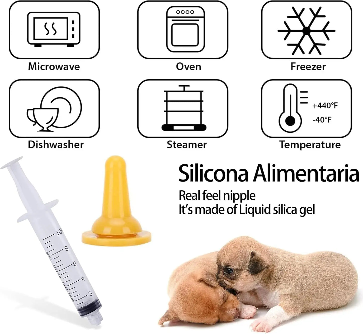 Pet Nursing Bottle & Nipple Feeding Set for Cats & Rabbits