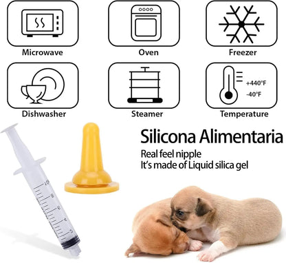 Pet Nursing Bottle & Nipple Feeding Set for Cats & Rabbits