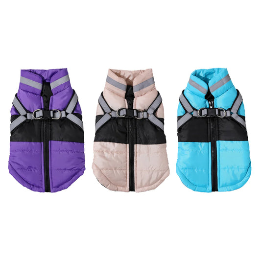 Waterproof Hunting Dog Vest Winter Warm Coat With Reflective Strap Built‑in D‑Ring Harness Outdoor Jacket for Small Medium Dogs