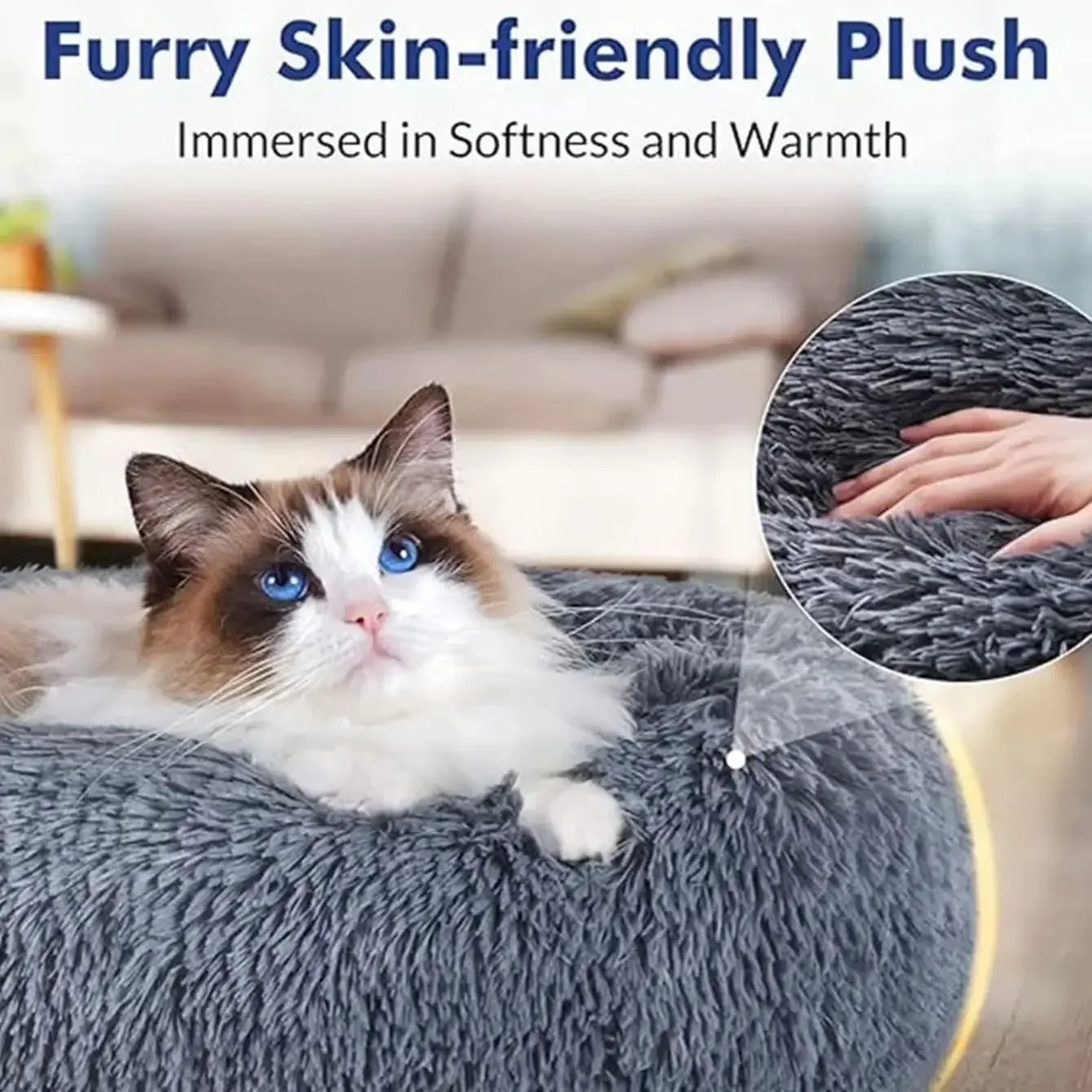 Super Soft Round Pet Bed | 6 Sizes for Large, Medium & Small Dogs and Cats