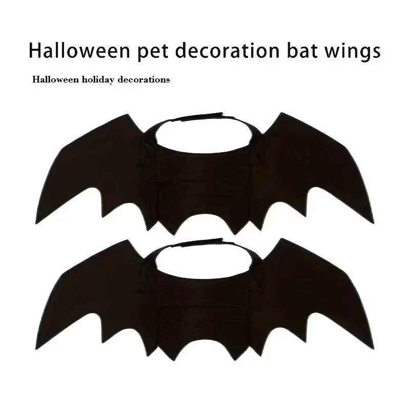 2pcs Halloween Bat Costume Set Cute Pet Festive Accessories Bat Wings With Collar Leash For Cats And Dogs