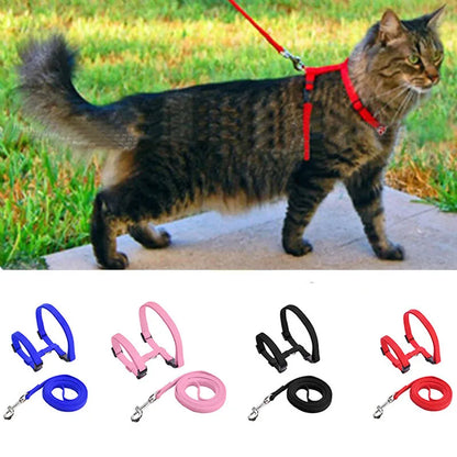 Adjustable Nylon Cat Harness & Leash Set