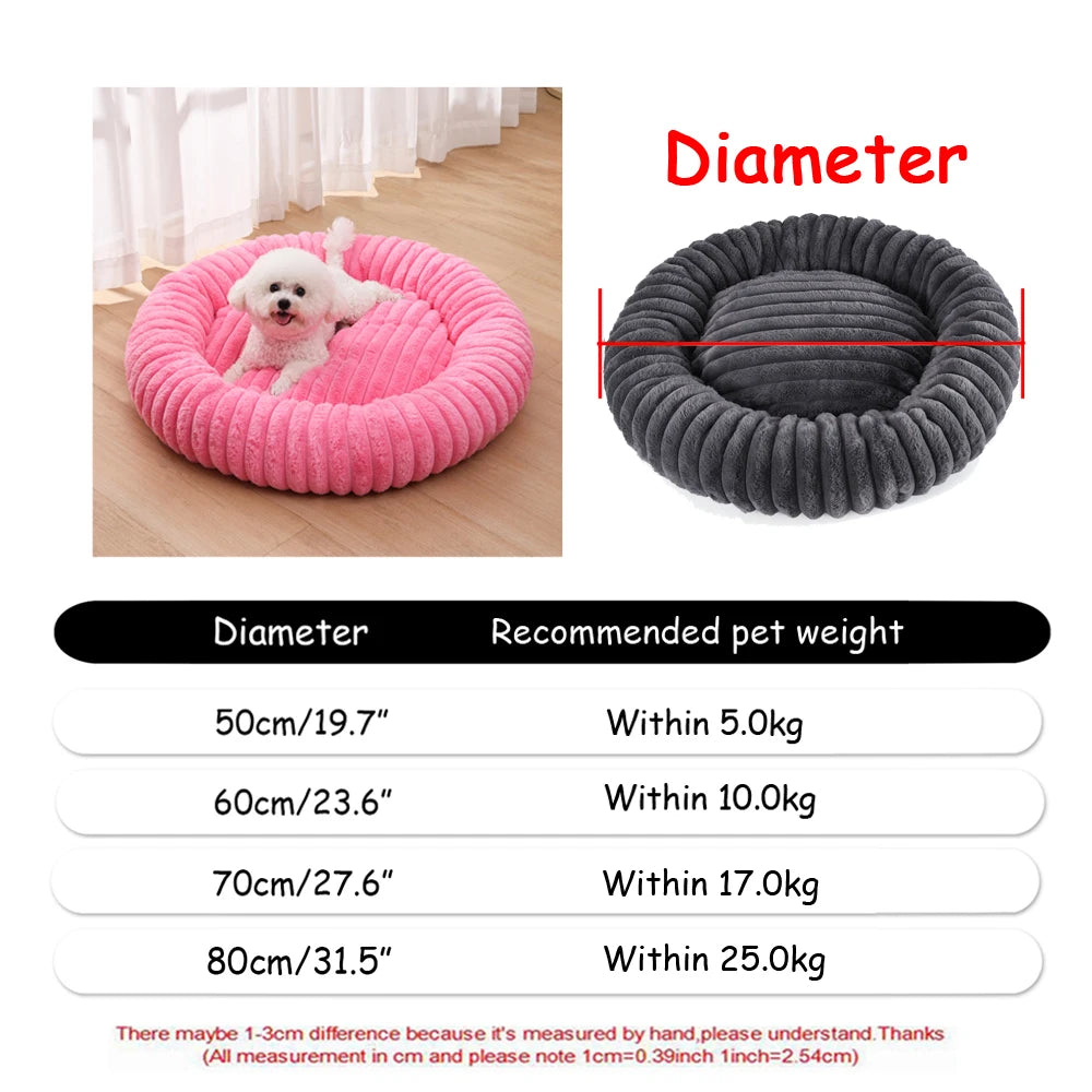 Super Soft Round Pet Bed | 6 Sizes for Large, Medium & Small Dogs and Cats