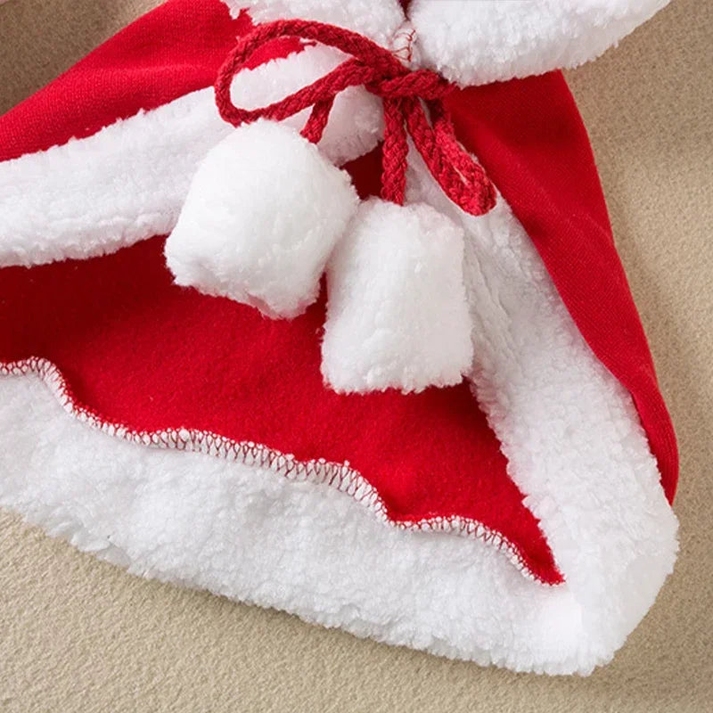 New Funny Cat Christmas Costume Santa Cosplay Pet Christmas Cape Dress Up Clothes Warm Red Scarf Cloak with Hat Pet Accessories