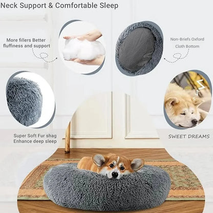 Super Soft Round Pet Bed | 6 Sizes for Large, Medium & Small Dogs and Cats