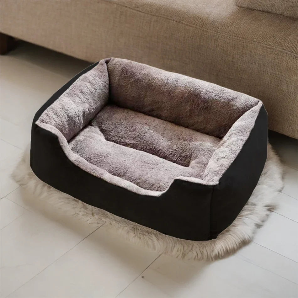 Cozy Plush Pet Bed | Soft Cushion Basket for Cats & Dogs