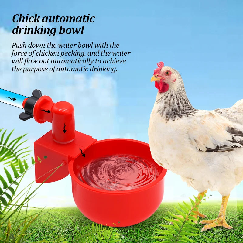 Automatic Chicken Water Feed Drinking Bowl Kit Farm Coop Poultry Waterer Drinking Water Feeder for Chicks Duck Goose Turkey