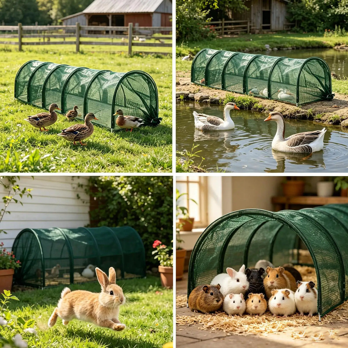 Chicken Tunnel Foldable Long Quick Installation Flexible Yard Outside Chicken Tunnels for Ducks Geese Rabbits Small Pets Chicks