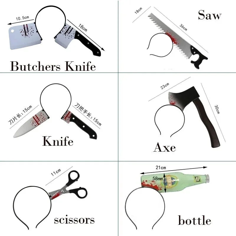 New Dog/Cat/Pet Halloween Funny Scary Toys Halloween Perform Props Plastic Ax Saw Nail Knife Headwear Party Favors