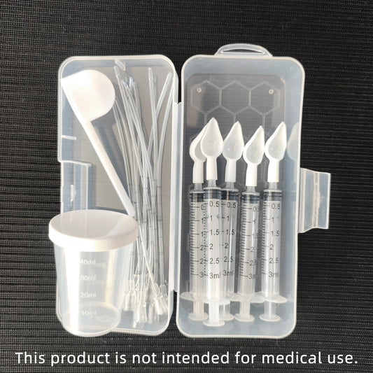 Bird Medication Feeding Set for Parrots, Includes 10 Tubes, 5 Syringes, Spoons, Measuring Cup & Box