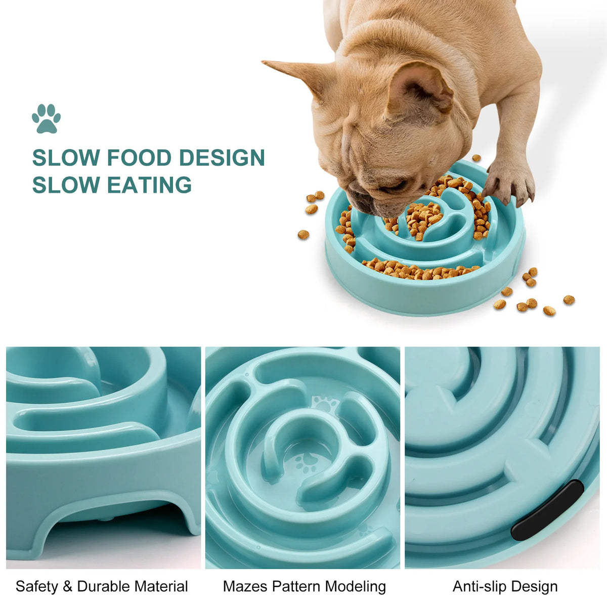 Pet Slow Food Bowl - Non slip and Durable - Suitable for pets of all sizes