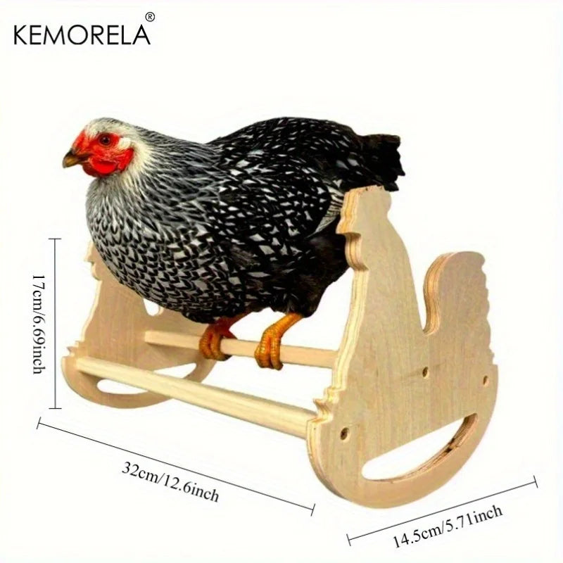 1PC Rustic Wooden Chicken Perch with Swing Multi-Level Jungle Gym Play Structure for Chicks & Parrots Durable Coop & Brooder Toy