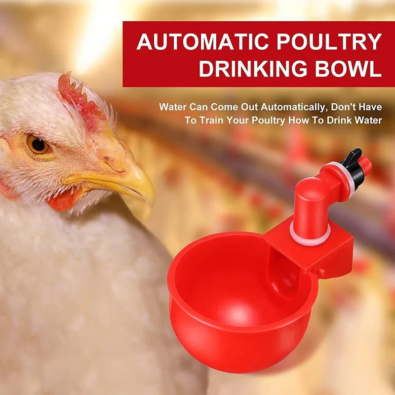 Automatic Chicken Water Feed Drinking Bowl Kit Farm Coop Poultry Waterer Drinking Water Feeder for Chicks Duck Goose Turkey