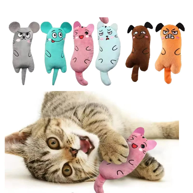 Cute Cat Toys Play Funny Interactive Plush Cat Toy Mini Teeth Grinding Catnip Toys Kitten Chewing Squeaky Toy Pets Accessories