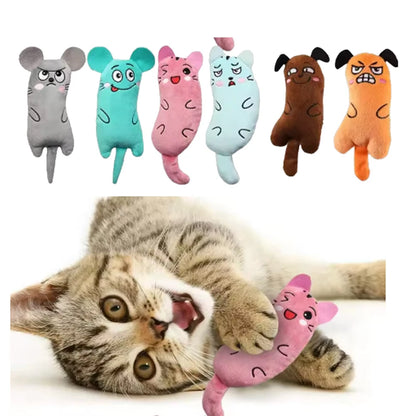 Cute Cat Toys Play Funny Interactive Plush Cat Toy Mini Teeth Grinding Catnip Toys Kitten Chewing Squeaky Toy Pets Accessories