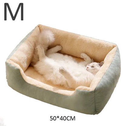 Cozy Plush Pet Bed | Soft Cushion Basket for Cats & Dogs