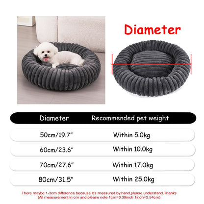 Super Soft Round Pet Bed | 6 Sizes for Large, Medium & Small Dogs and Cats