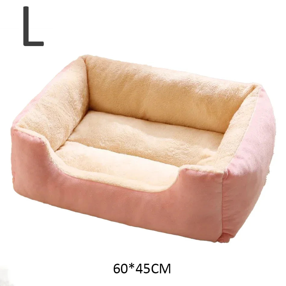 Cozy Plush Pet Bed | Soft Cushion Basket for Cats & Dogs