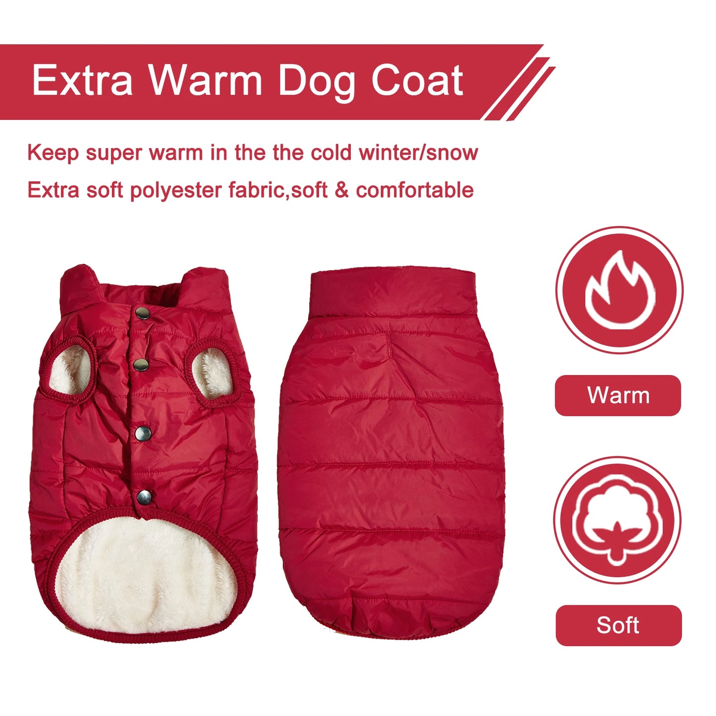 Warm Winter Dog Coat | Cozy Christmas Jacket for Small Dogs & Chihuahuas