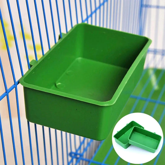 Bird Water Bath Tub Pet Bird Bowl Parrots Parakeet Birdbath Cage Hanging Plastic Bird Pigeons Cage Water Food Feeder Bird Pet