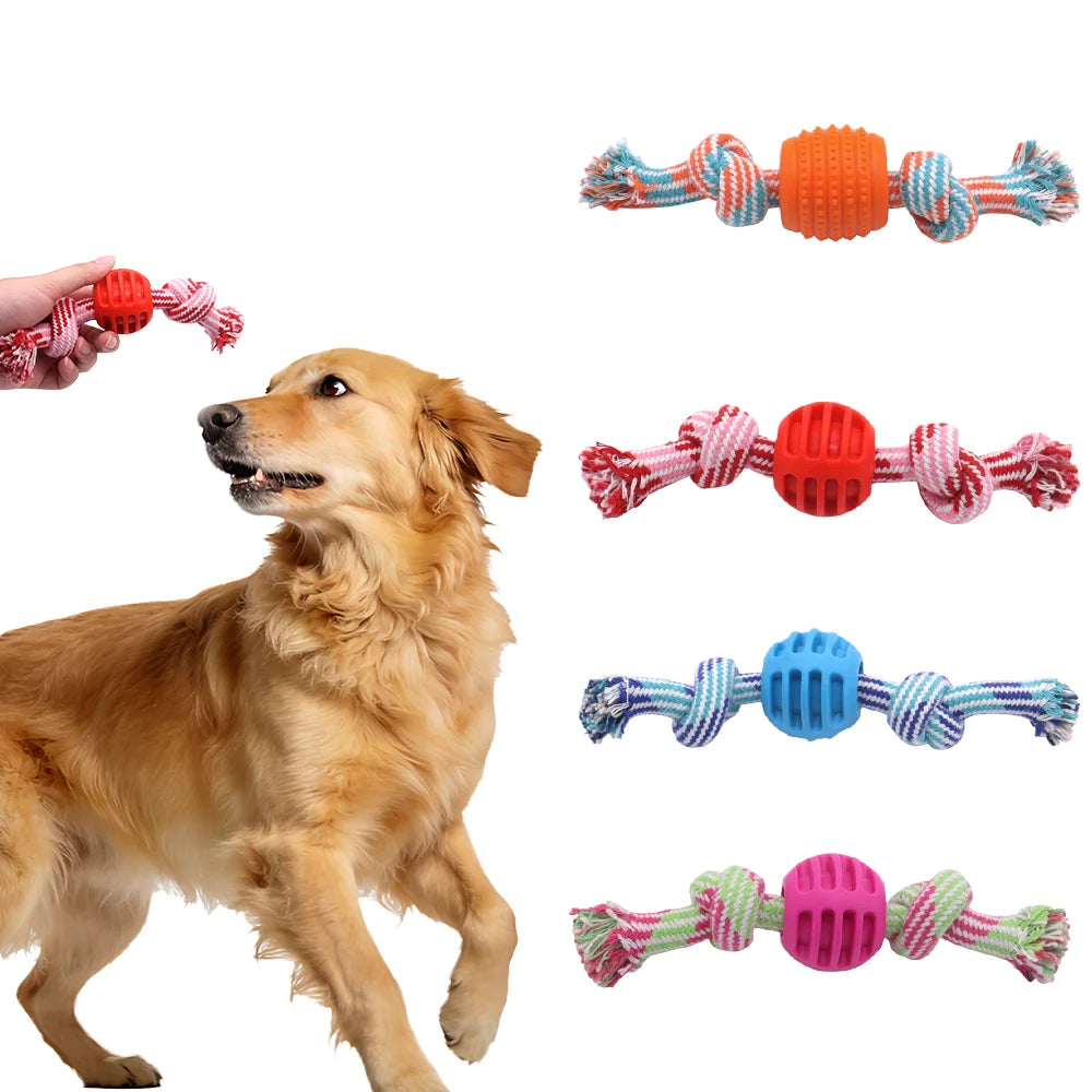 Pet Rope Chew Toy, Rope Toy for Dog Teeth Cleaning, Bite Resistant String Ball Play Toy, Entertainment Toy, 1PC