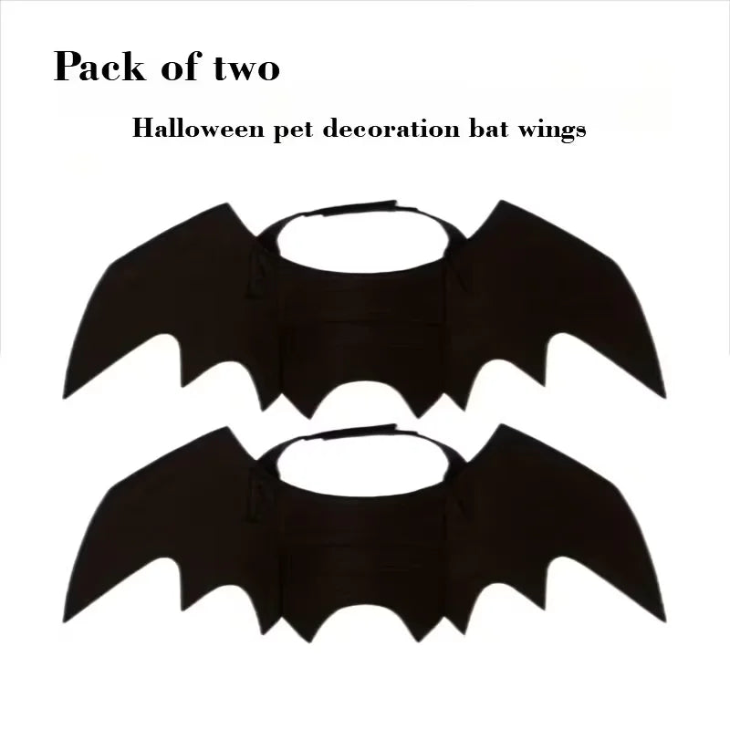 2pcs Halloween Bat Costume Set Cute Pet Festive Accessories Bat Wings With Collar Leash For Cats And Dogs