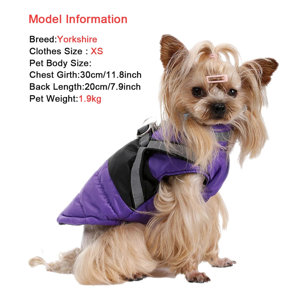 Waterproof Hunting Dog Vest Winter Warm Coat With Reflective Strap Built‑in D‑Ring Harness Outdoor Jacket for Small Medium Dogs