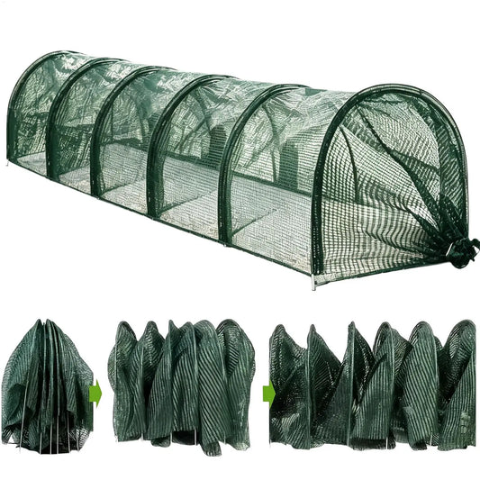 Chicken Tunnel Foldable Long Quick Installation Flexible Yard Outside Chicken Tunnels for Ducks Geese Rabbits Small Pets Chicks